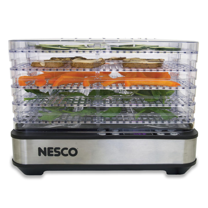 NESCO FD-5TC Snackmaster Food Dehydrator â€“ 5 BPA-Free Trays, Adjustable Temp Control, Compact Design for Jerky, Fruit, Herbs, Pet Treats, 420W