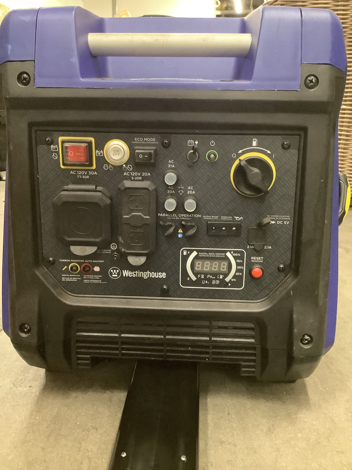 Westinghouse 5000 Peak Watt Super Quiet Portable Inverter Generator, Remote Electric Start with Auto Choke, RV Ready 30A Outlet, Gas Powered, CO Sensor, Parallel Capable Retail $1,199.00