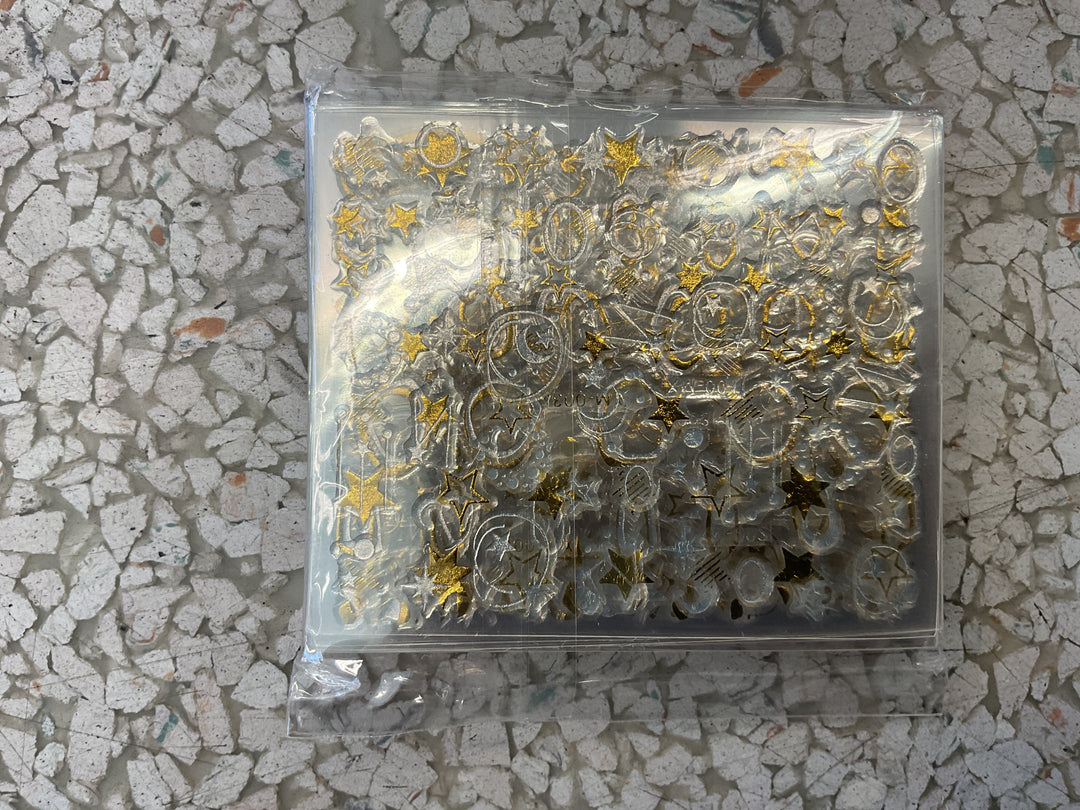30 Sheets Gold Nail Stickers Star Flower Heart