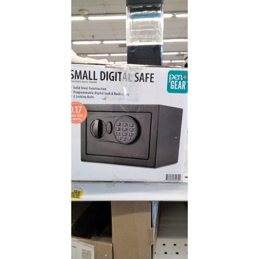 Pen + Gear Small Digital Safe with Electronic Lock and Backup Key in Black Model 17SCM