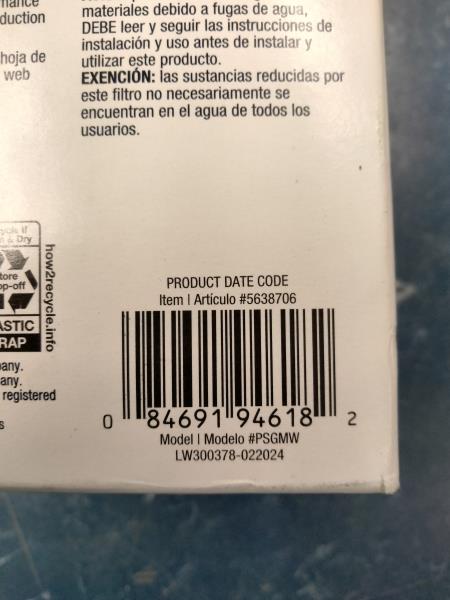Project Source Refrigerator Water Filter - Filters 19 Impurities, GE Model #MWF Retail $25.00