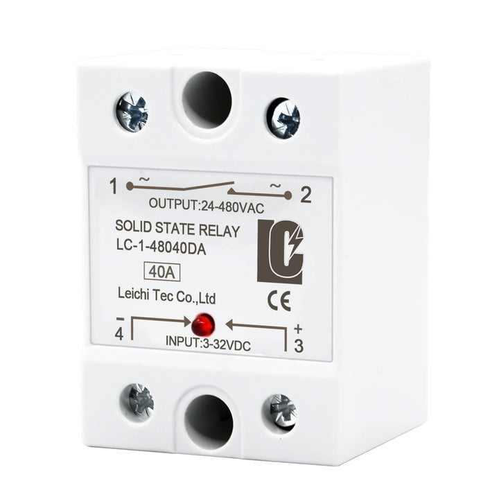 LCLCTC SSR 40 DA Solid State Relay DC to AC (Input 3-32V DC Output 24-480V AC), 40A (DC to AC 40A)Ã¢â‚¬Â¦
