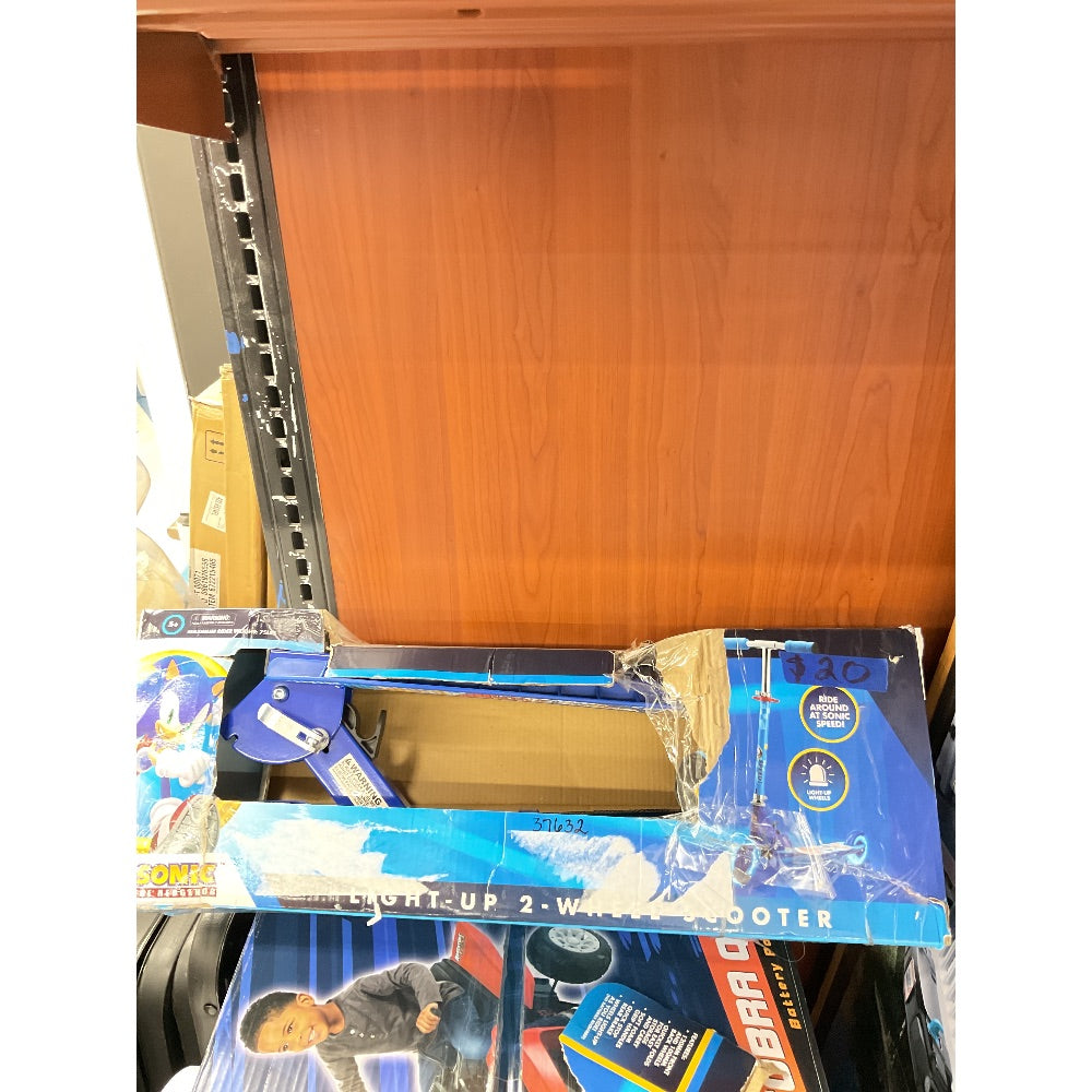 2-Wheel Sonic Kick Scooter with Light-up Wheels  Foldable Scooter for Kids  Blue