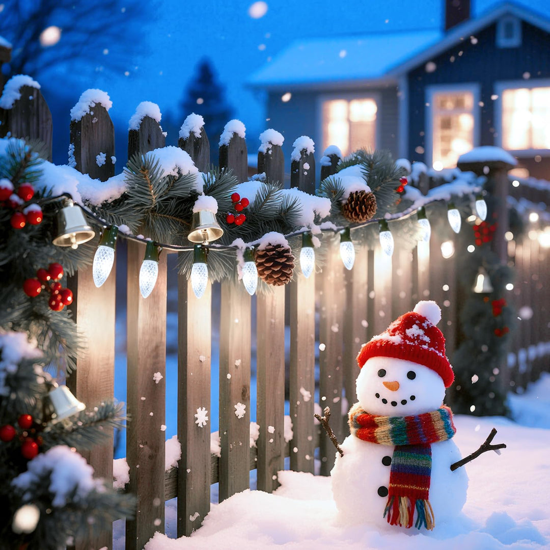 25 Pack C9 Led Replacement Christmas Light Bulb, C9 Shatterproof Led Bulb for Christmas String Light, E17 Intermediate Base, Commercial Grade Dimmable Bulbs, Cool White