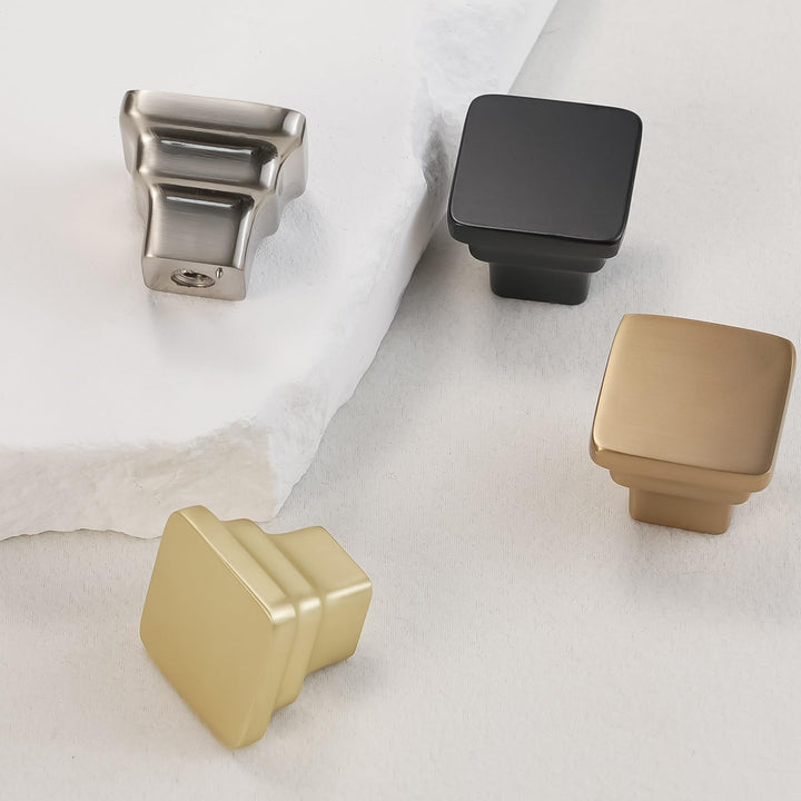 COTYKILEY 10 Pack Brushed Satin Nickel Kitchen Cabinet Knobs Drawer Pulls Solid Silver Drawer Knobs Dresser Knobs Cabinet Hardware Knobs for Dresser Drawers