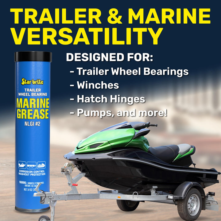 STAR BRITE Wheel Bearing Grease - Boat Trailer Marine Grade - 14 OZ Grease Gun Cartridge (026014)