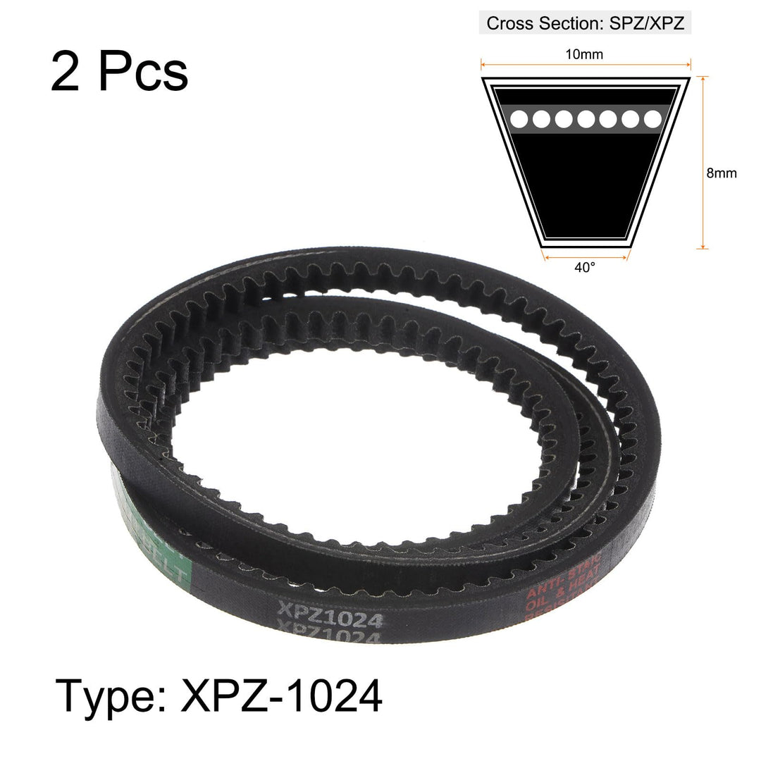 HARFINGTON 2pcs XPZ-1024 V-Belts Drive Belt 1024mm Pitch Girth 10mm Width 8mm Height Rubber for Power Transmission