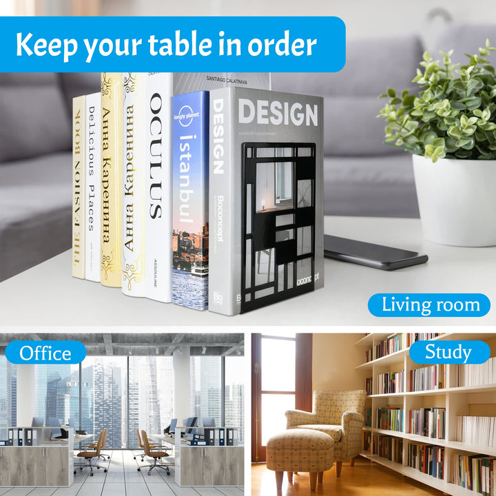 Bookends,Book Ends for Heavy Books,Book Holder,Metal BookEnd