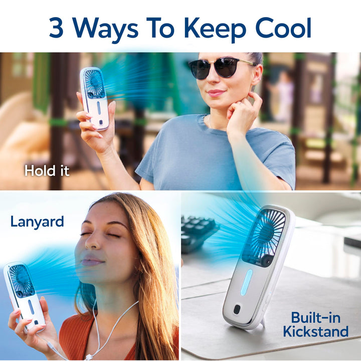 Arctic Air Pocket Small Portable Fan, Powerful, Personal Air Cooler with 3 Adjustable Speeds, 12-Hour Battery Life, Hand Fan for Indoor and Outdoor Use