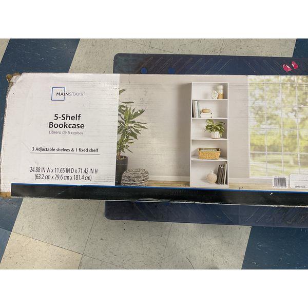Mainstays 5-Shelf Bookcase - White Finish Retail $39.97