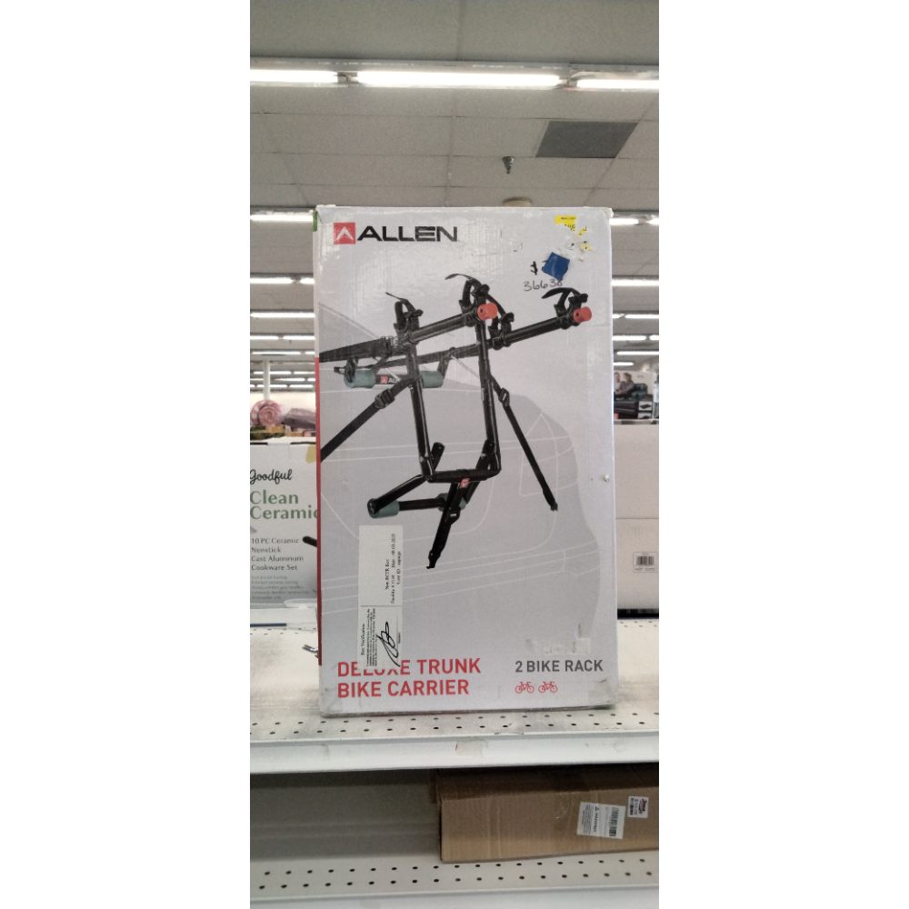 Allen Sports Deluxe 2-Bicycle Trunk Mounted Bike Rack Carrier  Model 102DN  Black