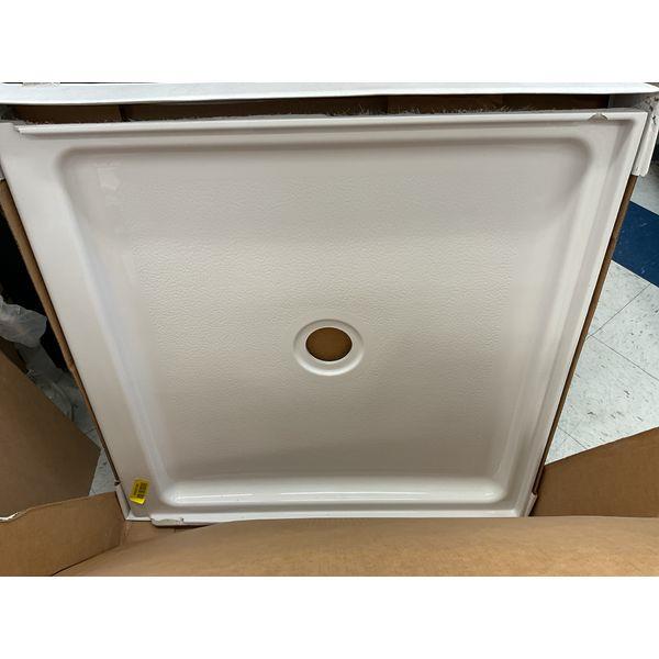 Shower Pan - Square Design, Center Drain, White Retail $150.00