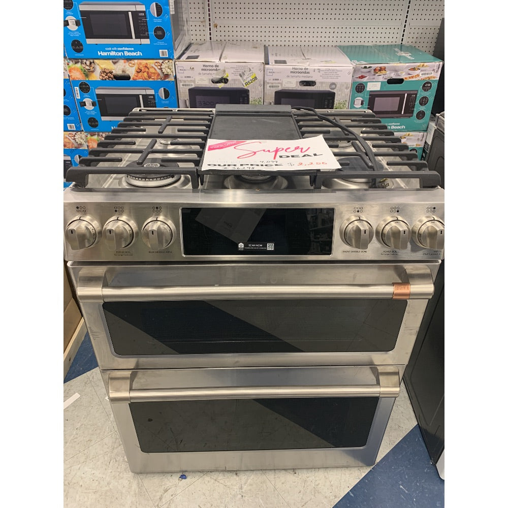 Cafe Dual Oven Range, Stainless Steel Finish, Double Oven