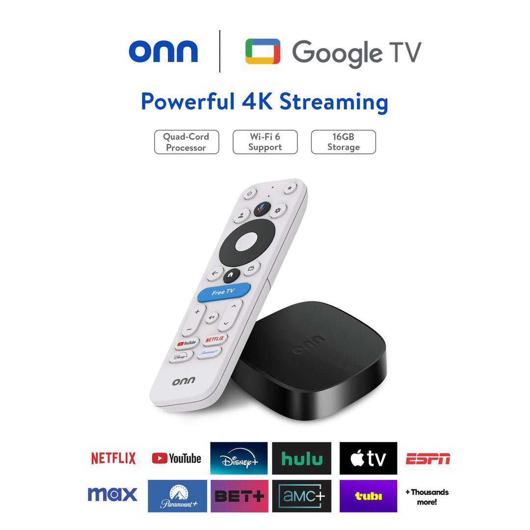 Onn 4K Plus Streaming Stick W/ Google TV, 16GB, Voice Remote, Dolby Vision
