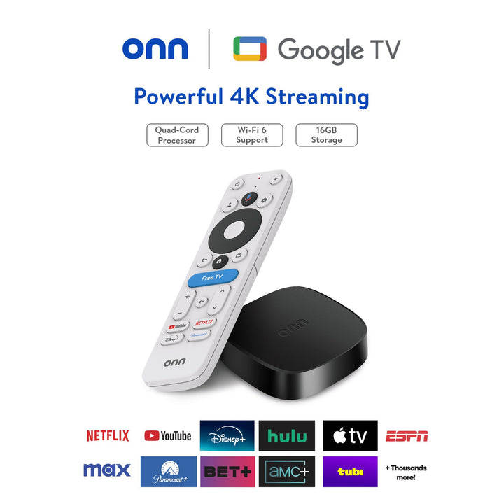 Onn 4K Plus Streaming Stick W/ Google TV, 16GB, Voice Remote, Dolby Vision