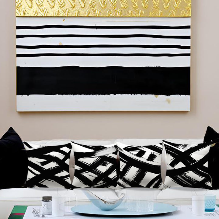 YAJTJX Marble Texture Sofa Throw Pillow Covers Blue Gray and Gold Decorative Pillow Covers 18x18 lnch Set of 4 Home Decor Living Room Sofa Couch Bed Cushion Cover Pillowcase Retail $26.00