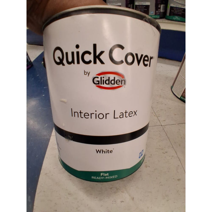 Glidden Quick Cover Interior Latex Paint Flat  White  1 Gallon