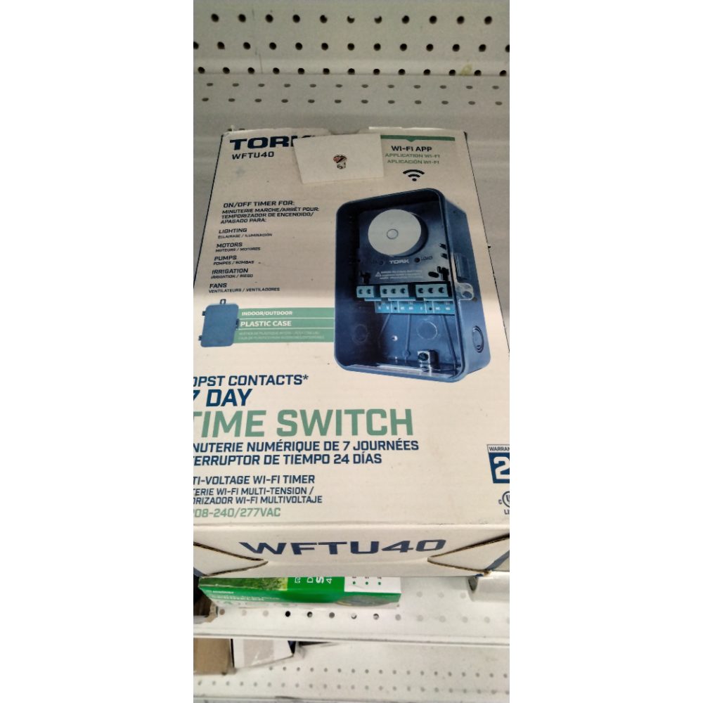 NSI WFTU40 a brand of NSI Industries, Indoor/Outdoor Smart 7-Day, Multi-Voltage Time Switch with Wi-Fi App Integration, 40 Amp, Gray