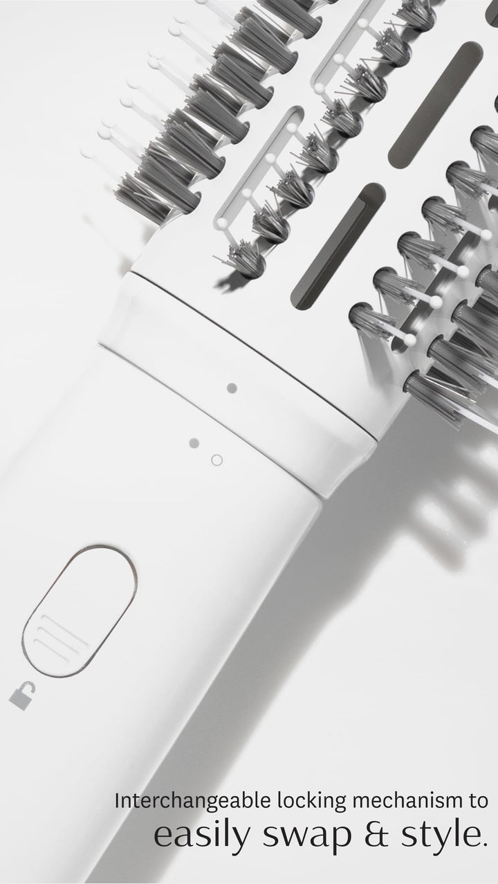 T3 AireBrush Duo Interchangeable Hot Air Blow Dry Brush with Two Attachments Includes 15 Heat and Speed Combinations, T3 IonFlow Technology, Volume Booster Switch, Lock-in Cool Shot