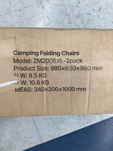 VEVOR Camping Folding Chairs, ZM2006XL-2pack - Oversized, 2 Chairs Retail $68.90