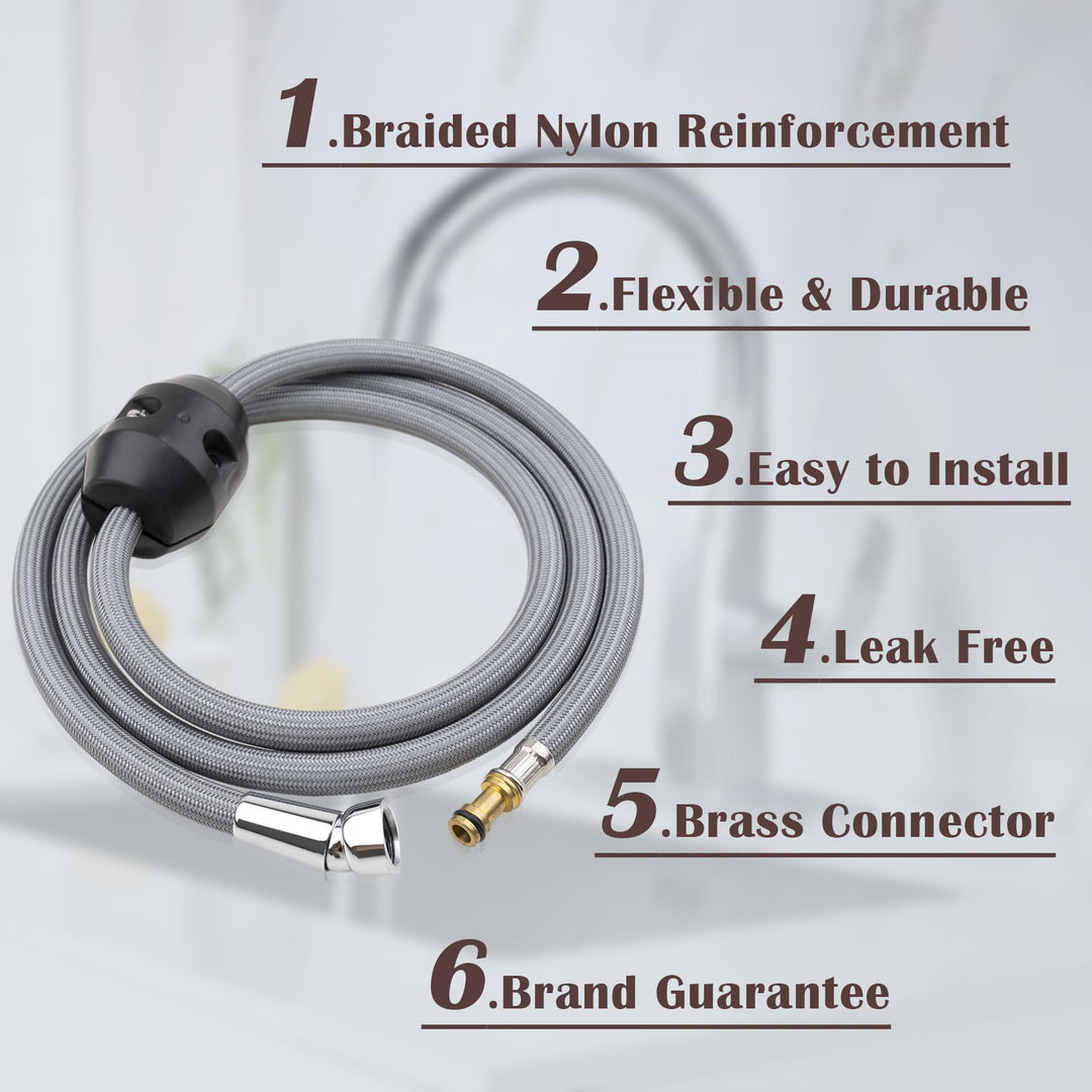 Kitchen Sink Faucet Hose for Moen Replacement Parts, Pull Down Faucet Hose Weight Replacement, 150259 Old Sink Faucet Repair Kit Parts, 68 Inches