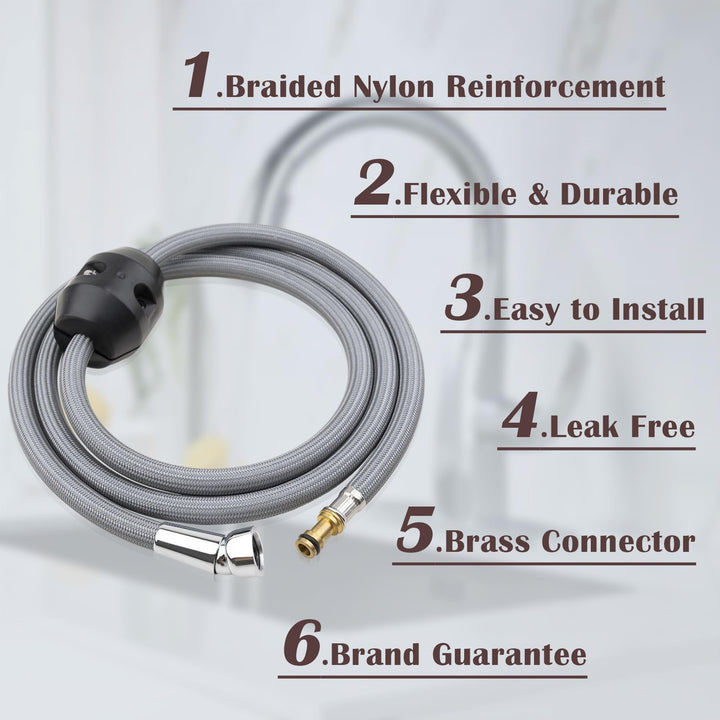 Kitchen Sink Faucet Hose for Moen Replacement Parts, Pull Down Faucet Hose Weight Replacement, 150259 Old Sink Faucet Repair Kit Parts, 68 Inches