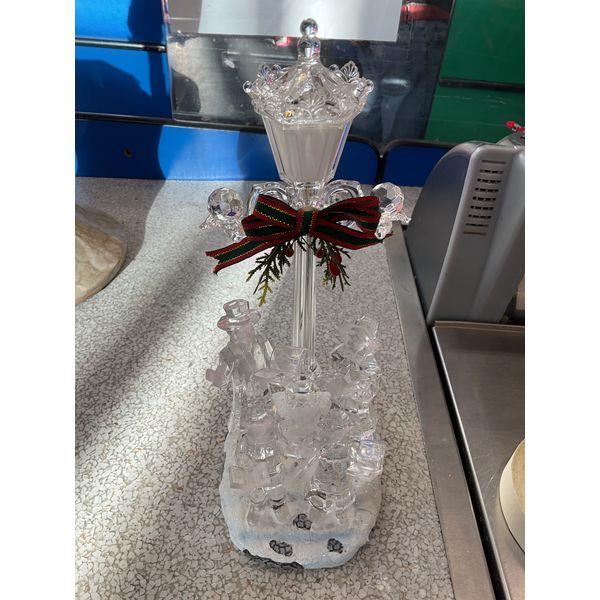 Crystal Snowman Candle Holder with Festive Ribbon Retail $45.00
