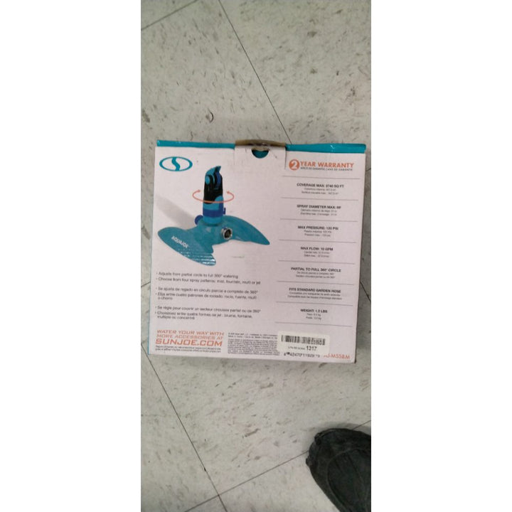 Aqua Joe AJ-MSSBM 4-Pattern Sprinkler with 360-Degree Rotation and Metal Base, Up to 3,740-Square-Foot Coverage
