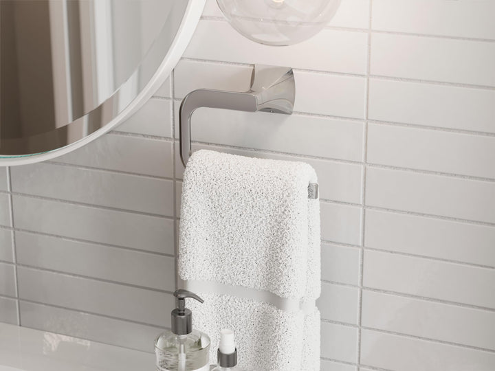 Pfister Bruxie Towel Ring, Hand Towel Holder for Bathroom, Wall-Mounted, Screw-in, Polished Chrome Finish, BRBBIE0C