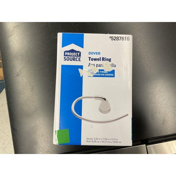 Project Source Dover Towel Ring - Chrome Finish