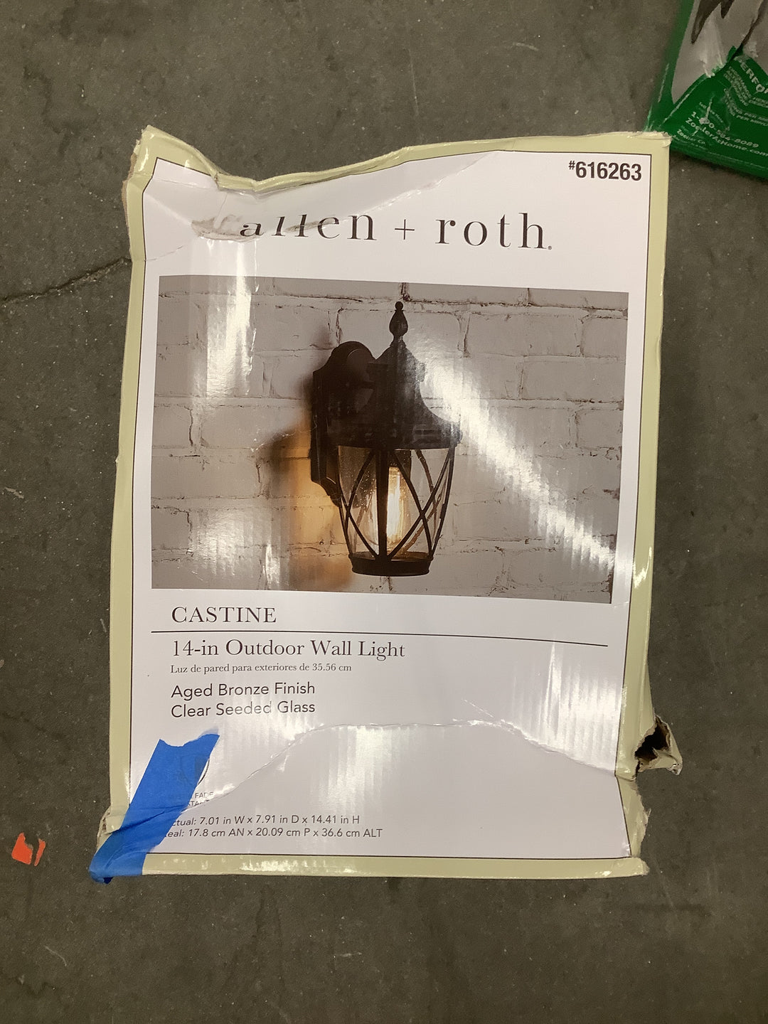 AR CASTINE 14-IN BRZ WALL LT (DAMAGED BOX)