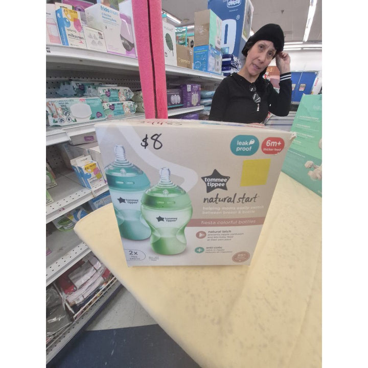 Tommee Tippee Natural Start Bottles, Leak Proof, 6m+, Fiesta Colorful Bottles, 2-pack