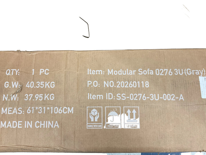 Modular Sofa gray ushaped, retail $359