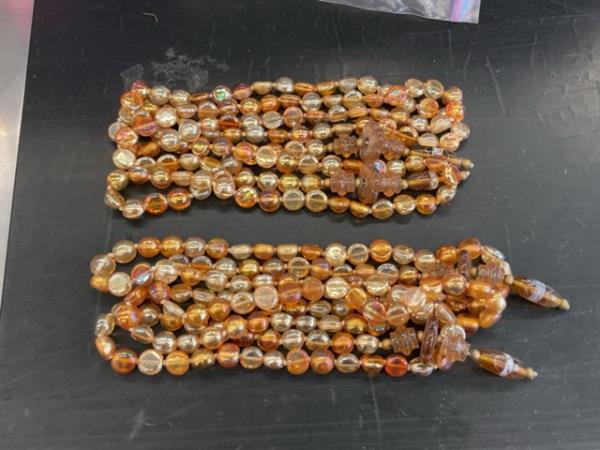 Golden Amber Beaded - Set of 2 Retail $35.00