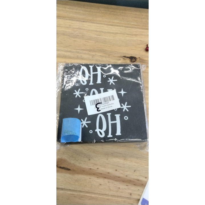 Funny Christmas Wooden Box Sign Plaque Ho Ho Ho Snowflake Black Wood Box Sign Rustic Art Home Shelf Desk Decor 5 x 5 x 1 Inches