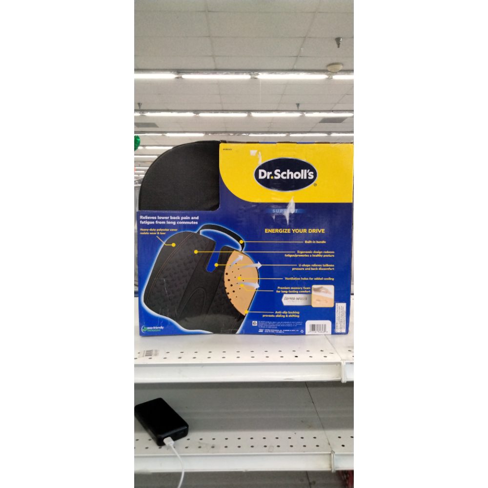 Dr. Schollâ€™s Black Max Support Copper-Infused Posterior Seat Cushion  46200WDI  2.82 Lbs