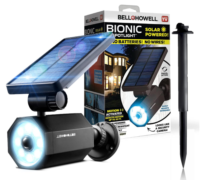 Bell+Howell Bionic Spotlight Motion Solar Spot Lights Outdoor Waterproof, Landscape Light, Outdoor Solar Yard Lighting Weather Resistant, Super Bright LED Lights, for Garden, Lawn As Seen On TV