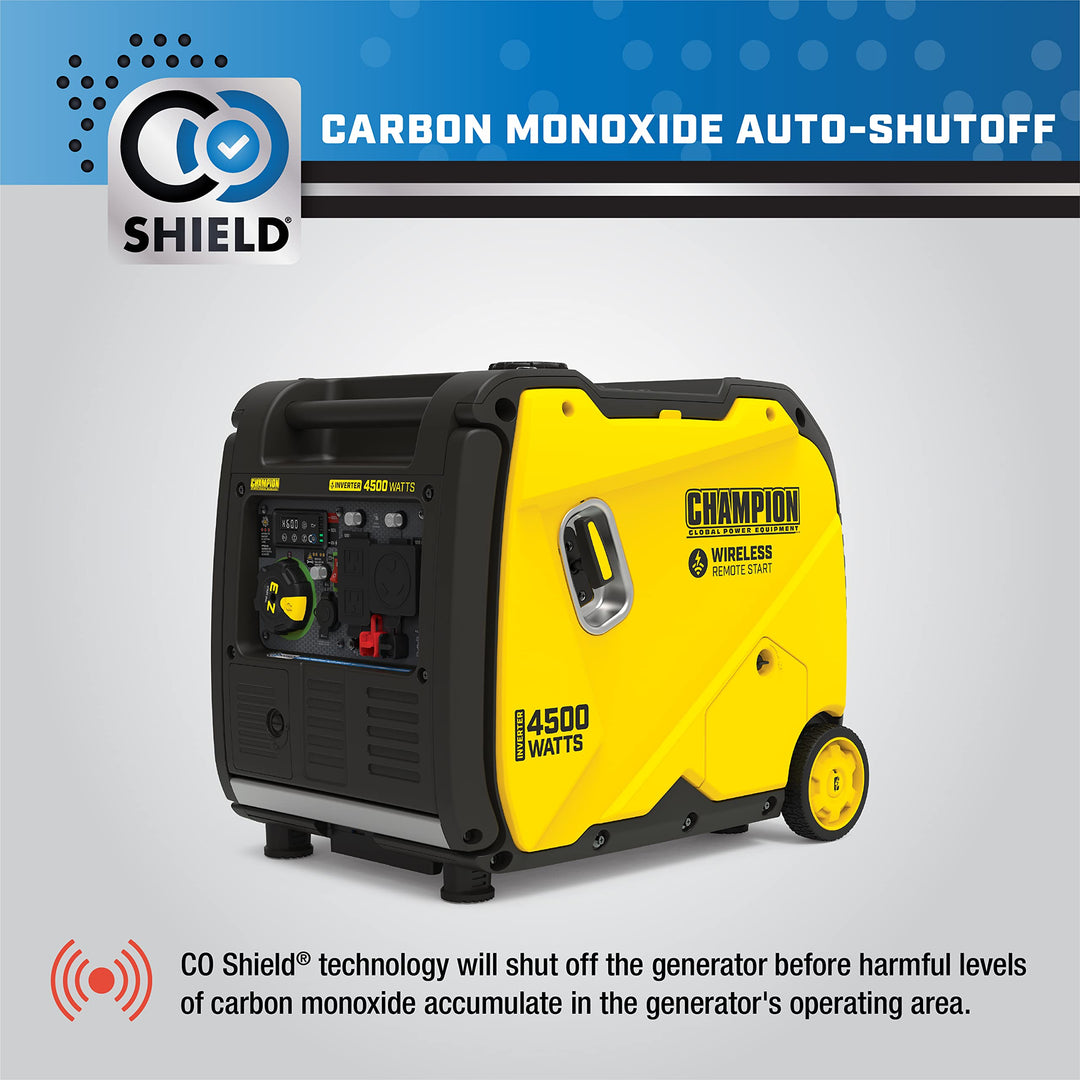 Champion Power Equipment 4500-Watt Wireless Remote Start RV Ready Portable Inverter Generator with Quiet Technology and CO Shield Retail $1,049.00