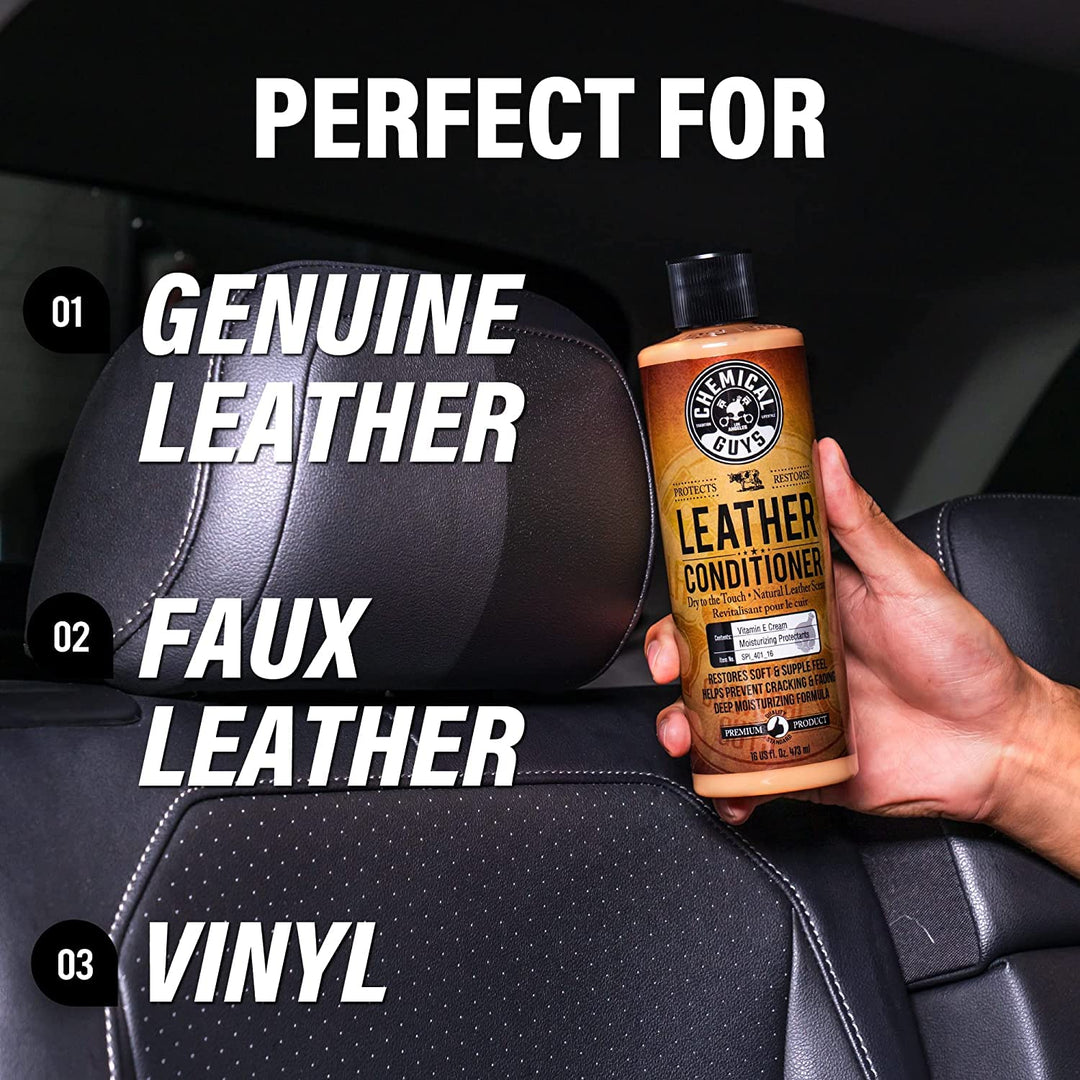 Chemical Guys Leather Conditioner, Vintage Series - Conditions, Nourishes, and Protects Natural, Synthetic, and Faux Leather Seats, Interiors, Apparel & Accessories, 16 fl oz Retail $19.99
