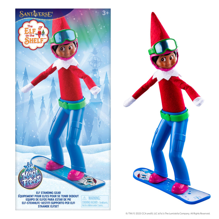 The Elf on the Shelf MagiFreez Swish and Sleigh Snowboard Set - Snowboard Elf Standing Pants and Gear - Scout Elf Not Included