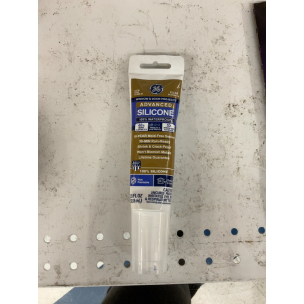 GE Silicone II Window and Door Silicone Sealant, 2.8 oz, Tube, Translucent, Solid