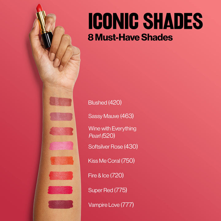 Revlon Super Lustrous Lipstick, Creamy Formula For Soft, Fuller-Looking Lips, Moisturized Feel, Ruby Attitude, 0.15 oz