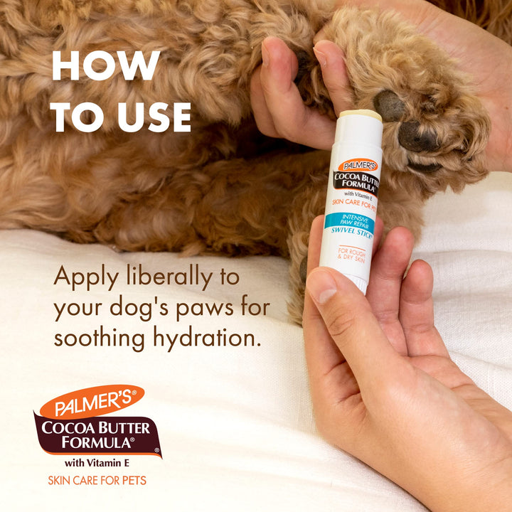 Palmer's for Pets Cocoa Butter Paw Pad and Nose Balm Swivel Stick, Fragrance Free - Moisturizing Dog Balm with Vitamin E, Peppermint Oil, Shea Butter, Rough or Dry Pads, 0.5 oz Retail $5.99