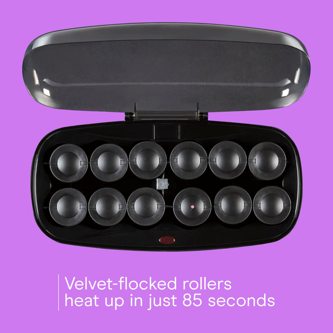 Conair Hot Rollers for Long, Medium & Short Hair, 12 Jumbo 1 Ã‚Â½" Heated Hair Rollers with Clips, Hot Curlers for Women, Volume & Curls, Amazon Exclusive, Black
