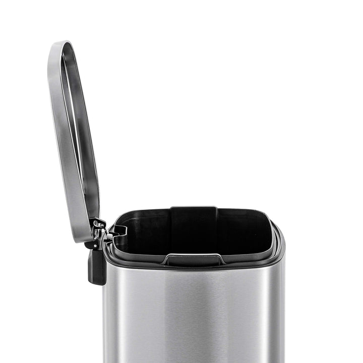 QUALIAZERO 50L/13Gal Heavy Duty Hands-Free Stainless Steel Commercial/Kitchen Step Trash Can, Fingerprint-Resistant Soft Close Lid Trashcan, 50L / 13 GAL Retail $69.98