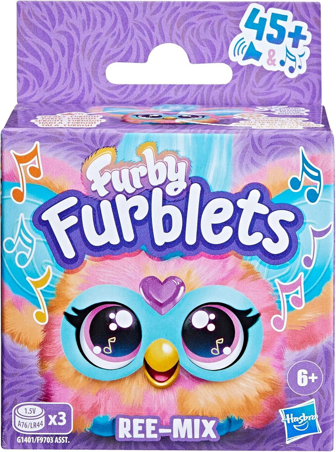 Furby Furblets Mini Electronic Plush Toy - Interactive Musical Pet with Over 45 Sounds and Phrases, Peekaboo Ears Keyring Clip, Collectable Toy for Children from 6 Years Retail $12.70