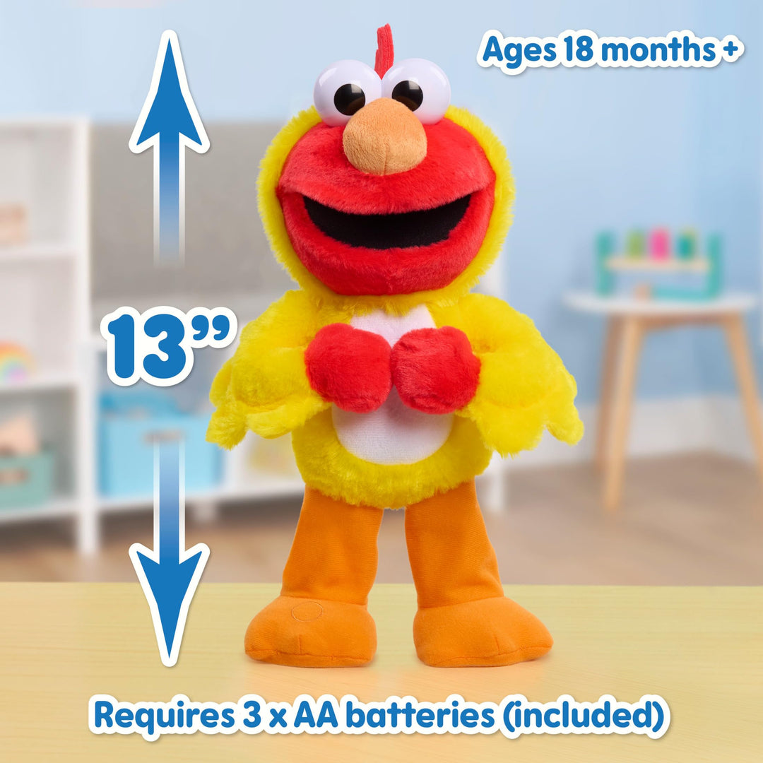 Sesame Street Chicken Dance Elmo Feature 13 Inch Plush, Dancing Plush, Stuffed Animal, Kids Toys for Ages 2 Up by Just Play Retail $29.99