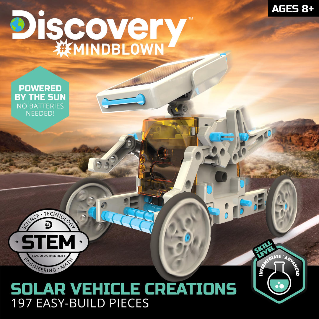 Discovery #Mindblown STEM 12-in-1 Solar Robot Creation 197-Piece Kit with Working Solar Powered Motorized Engine and Gears, Construction Engineering Set for Ages 8 and Up Retail $34.99