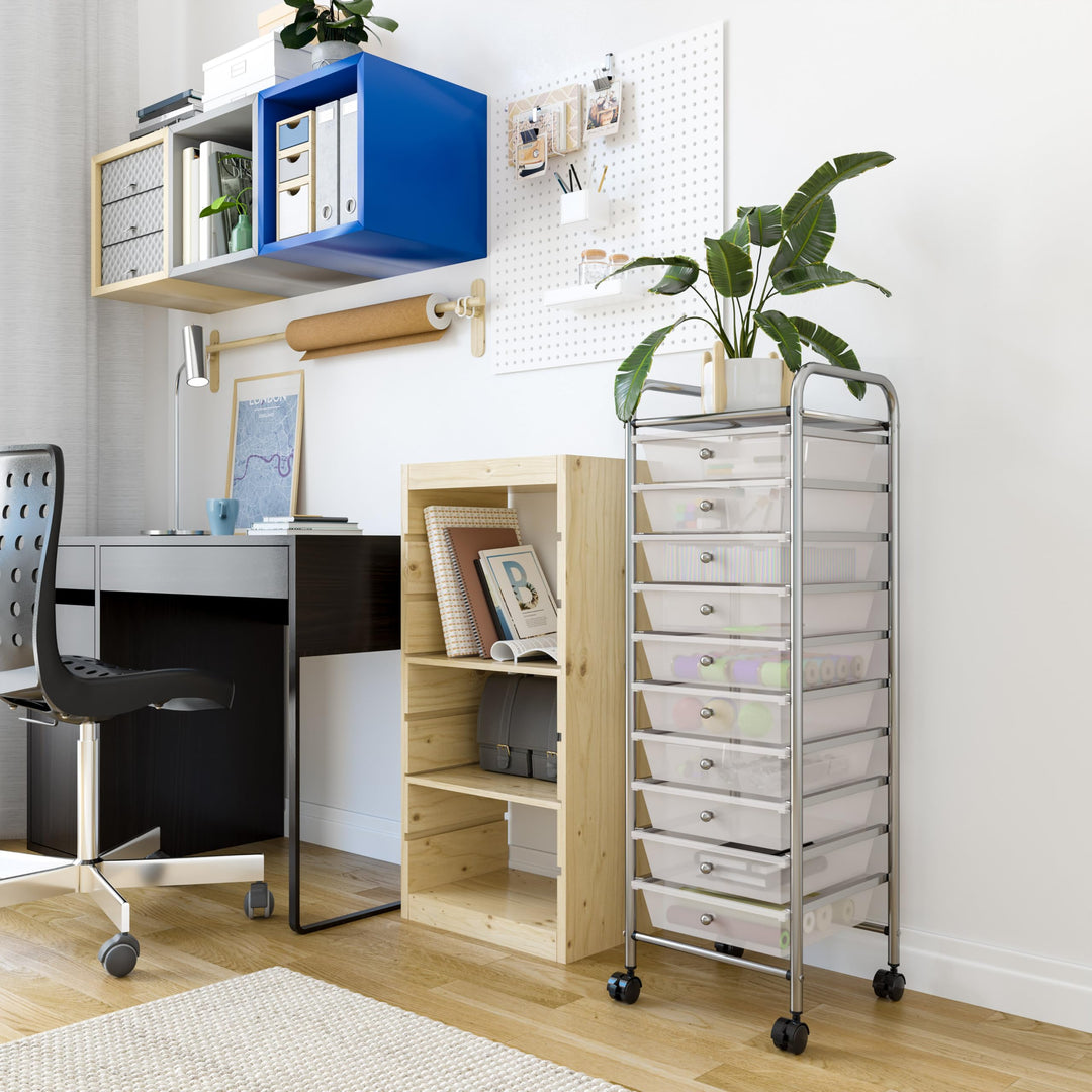Seville Classics Rolling Utility Organizer Storage Cart, for Home Office, School, Classroom, Scrapbook, Hobby, Craft, 10 Drawer, Frost White Retail $49.99