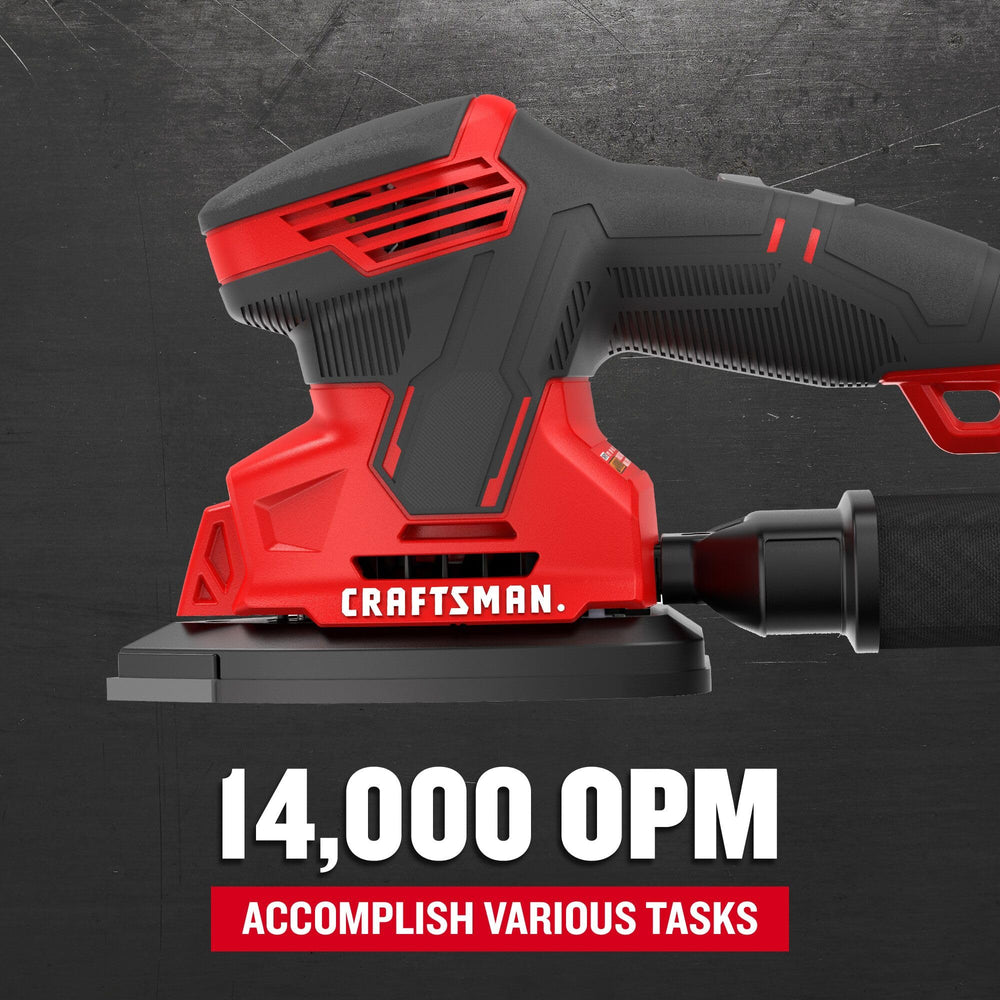 CRAFTSMAN Detail Sander, Corded Mouse Sander for Woodworking, Includes 2 Attachments, Sandpaper Sheets and Dust Bag (CMEW210) Retail $69.00